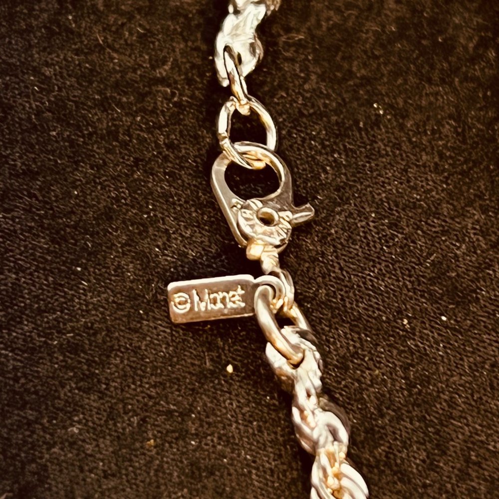 Monet Silver Tone Rope Chain Necklace 16" (3847) - Picture 6 of 6